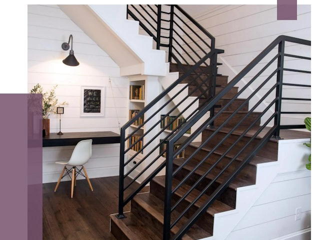 Перила для лестницы в доме в Выксе от 7518 руб. — ПРОЛЁТ-Вкс