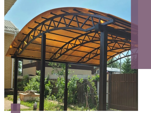 Изготовление навесов под ключ в Выксе из качественных материалов