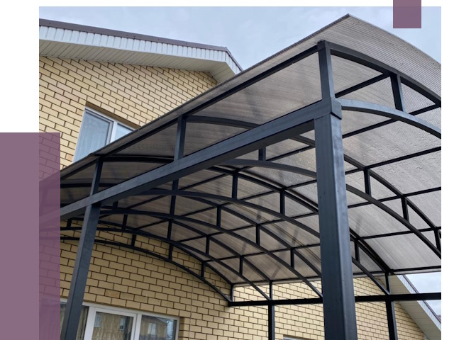 Монтаж козырьков в Выксе от 11666 руб. | ПРОЛЁТ-Вкс