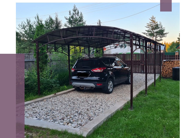 Навесы для автомобиля в Выксе от 13325 руб.  | ПРОЛЁТ-Вкс