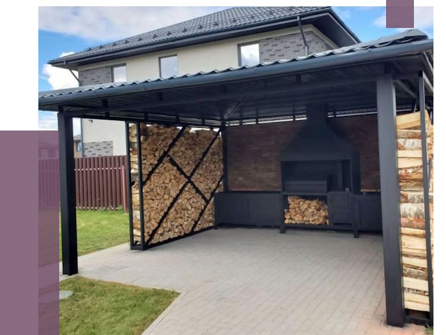 Навесы для барбекю в Выксе от 12911 руб. под ключ | ПРОЛЁТ-Вкс