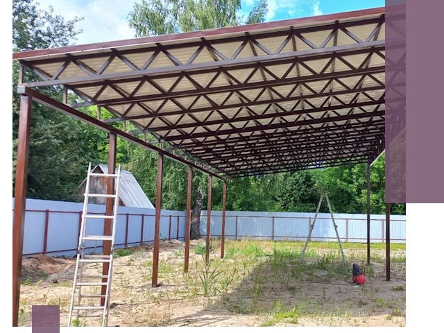 Односкатные навесы под ключ в Выксе — изготовление и монтаж