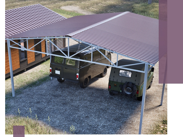 Двускатные навесы под ключ в Выксе — изготовление и монтаж