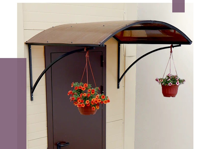 Козырьки над входом в Выксе от 15037 руб.  | ПРОЛЁТ-Вкс