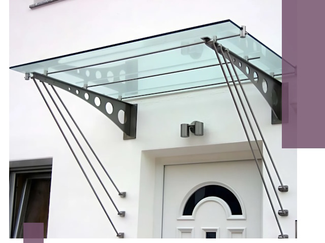 Козырьки над входом под ключ в Выксе — изготовление и монтаж