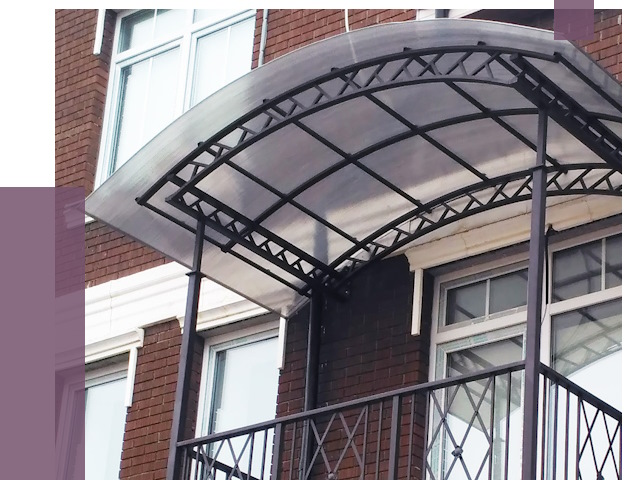 Козырьки над балконом в Выксе от 8763 руб. | ПРОЛЁТ-Вкс