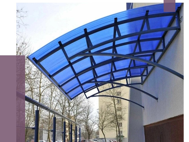 Козырьки из поликарбоната в Выксе от 4355 руб. под ключ | ПРОЛЁТ-Вкс