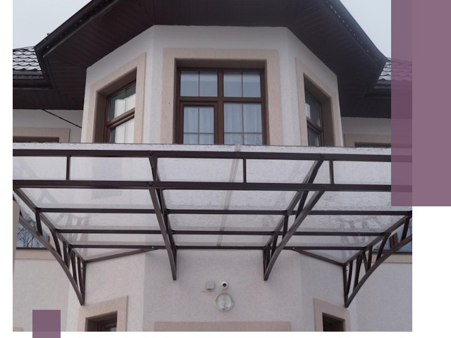 Козырьки из поликарбоната под ключ в Выксе