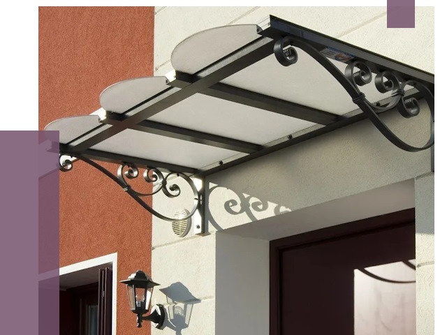 Односкатные козырьки в Выксе от 8503 руб.  | ПРОЛЁТ-Вкс