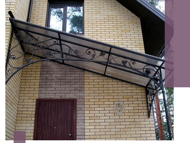 Односкатные козырьки из металла под ключ в Выксе