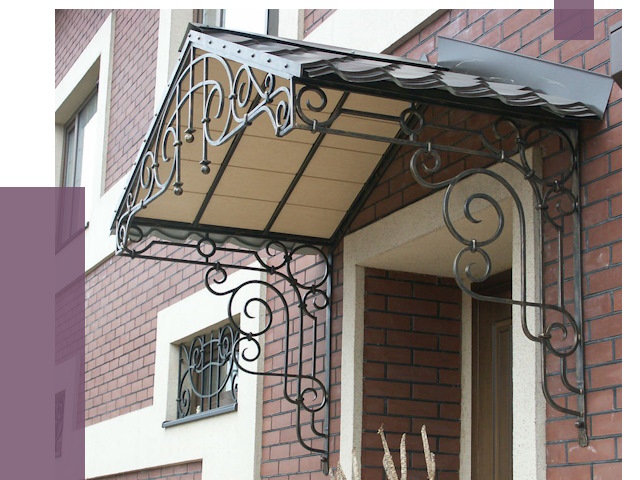 Двускатные козырьки в Выксе под ключ от 12963 руб.