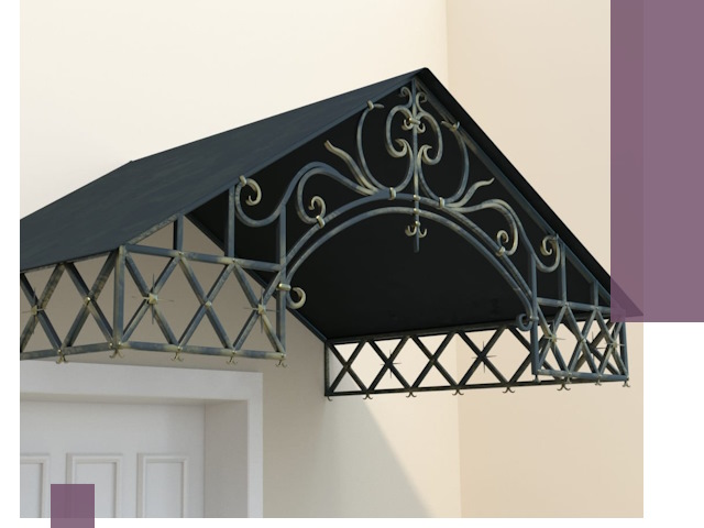 Двускатные металлические козырьки под ключ в Выксе