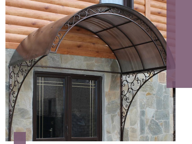 Арочные козырьки под ключ в Выксе: изготовление и монтаж